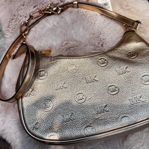 Michael Kors Pebbled Metallic Gold Purse